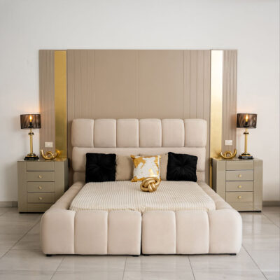 Mampara beige combinada con recámara Raven KS