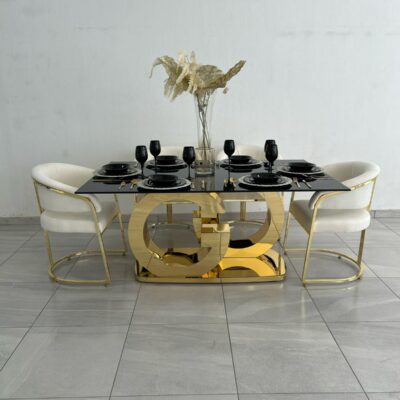 Comedor Glamour Glow con 6 sillas Stella Lux